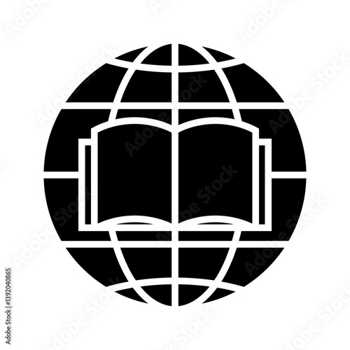 Online Education Icon Depicting a Computer Screen with Books in Black and White