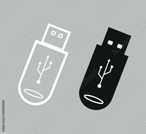 USB pendrive icon vector illustration. flash disk vector icon