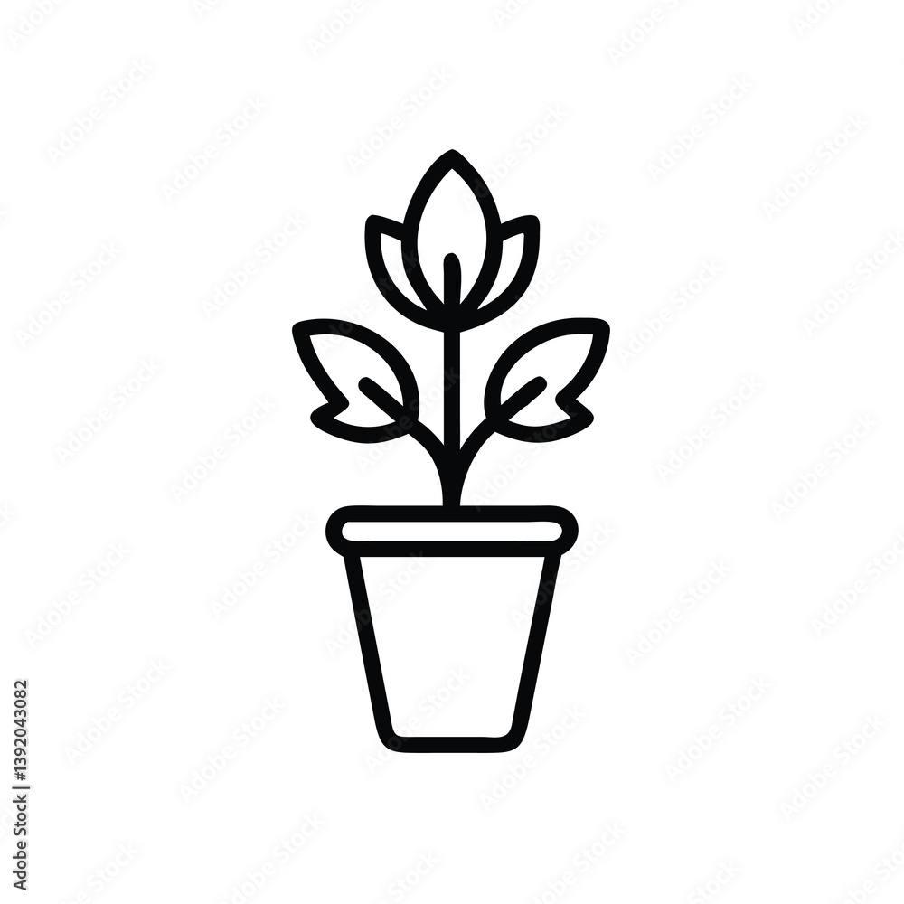 Minimalist Potted Plant Vector Illustration For Botanical Garden And Home Decor Minimalist Potted Plant Vector Illustration For Botanical Garden And Home Decor