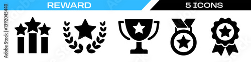 reward icon. achievement icon set