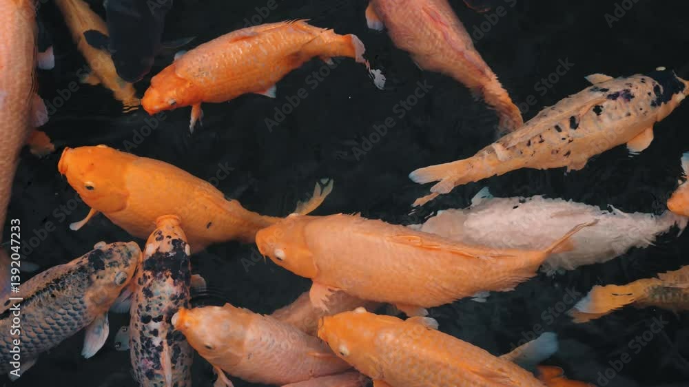 fish CARP fancy / koi in pond, japanese National animal