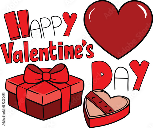 A Box Of Chocolates Happy Valentine's Day in soft red tones