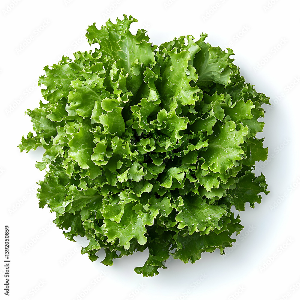 Obraz premium Fresh green lettuce overhead shot, food background, healthy eating