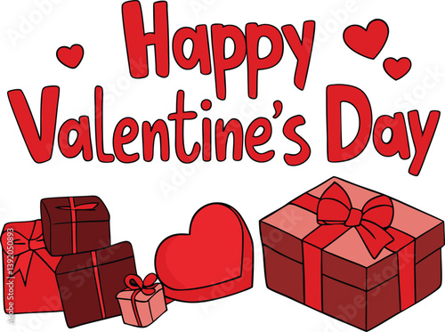 A Box Of Chocolates Happy Valentine's Day in soft red tones