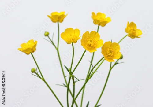 Wallpaper Mural Vibrant yellow buttercup flowers delicate Torontodigital.ca