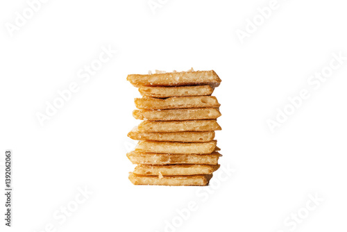 Wallpaper Mural Golden crispy waffle cookies stacked high on marble sugary delight tempting treat sweet snack isolated on transparent background Torontodigital.ca