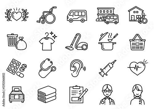 介護福祉アイコン01　Care and Welfare icons