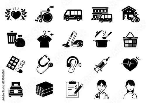介護福祉アイコン02　Care and Welfare icons