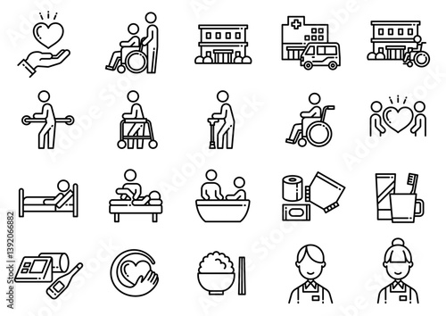 介護福祉アイコン04　Care and Welfare icons