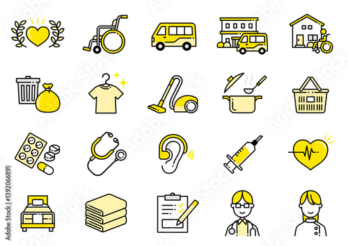 介護福祉アイコン03　Care and Welfare icons