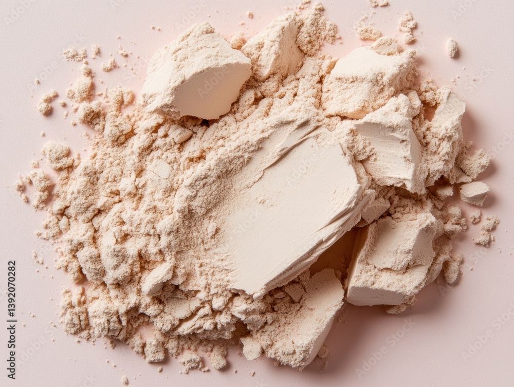 Fototapeta premium Collagen powder rests effortlessly on a smooth surface, inviting exploration and creativity in health and beauty rituals