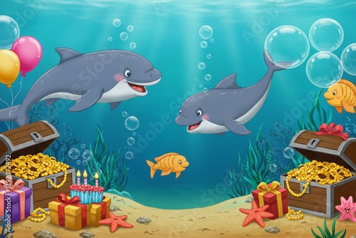 Underwater birthday background