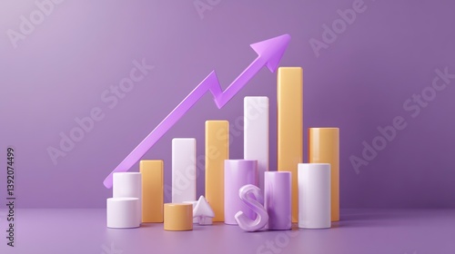 Free Download Rising Graph with an Arrow Showing Financial Success in Pastel Colors - GFXLoad