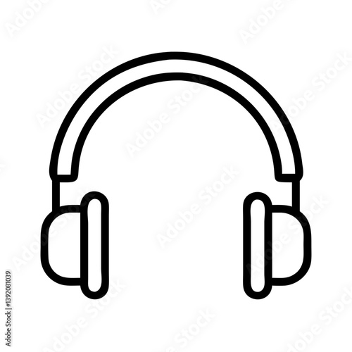 Headphones vector icon music audio headset dj equipment sound technology listening device gadget accessory design