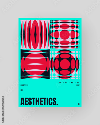 Modern placard Refraction and Distortion Glass Effect form composition