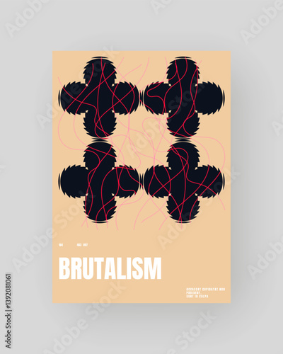 Modern placard Refraction and Distortion Glass Effect form composition