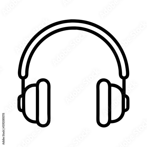 Headphones vector icon illustration for music listening and audio equipment accessories and technology item