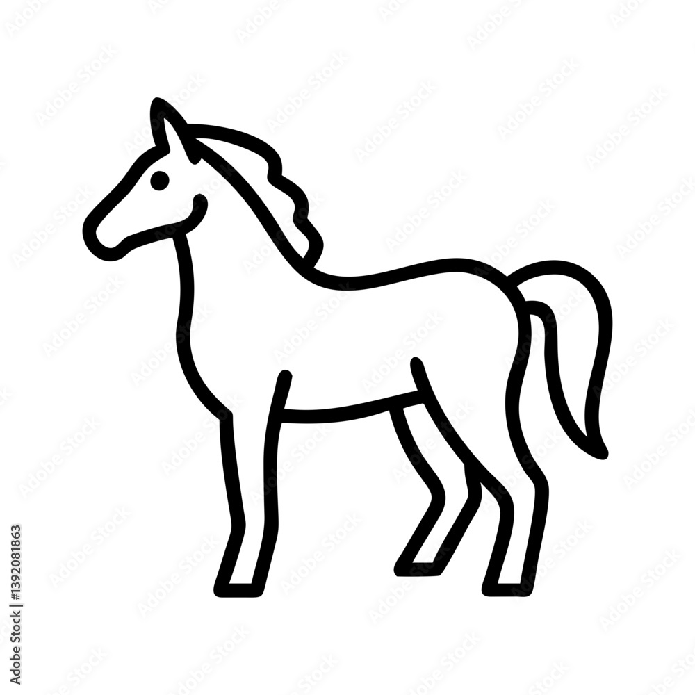 Horse outline drawing vector illustration simple design for equestrian and animal lovers art print and logo design Horse outline drawing vector illustration simple design for equestrian and animal lovers art print and logo design