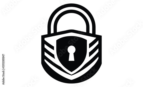 Padlock combination lock icon silhouette, Combination lock or padlock flat vector icon for apps and websites 
