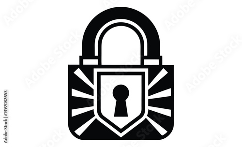 Padlock combination lock icon silhouette, Combination lock or padlock flat vector icon for apps and websites 