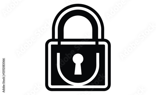 Padlock combination lock icon silhouette, Combination lock or padlock flat vector icon for apps and websites 
