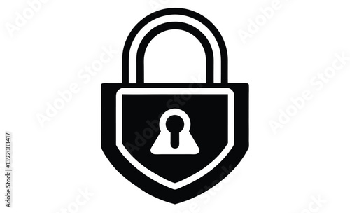 Padlock combination lock icon silhouette, Combination lock or padlock flat vector icon for apps and websites 