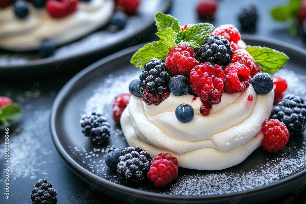 dessert with berries dessert with berries