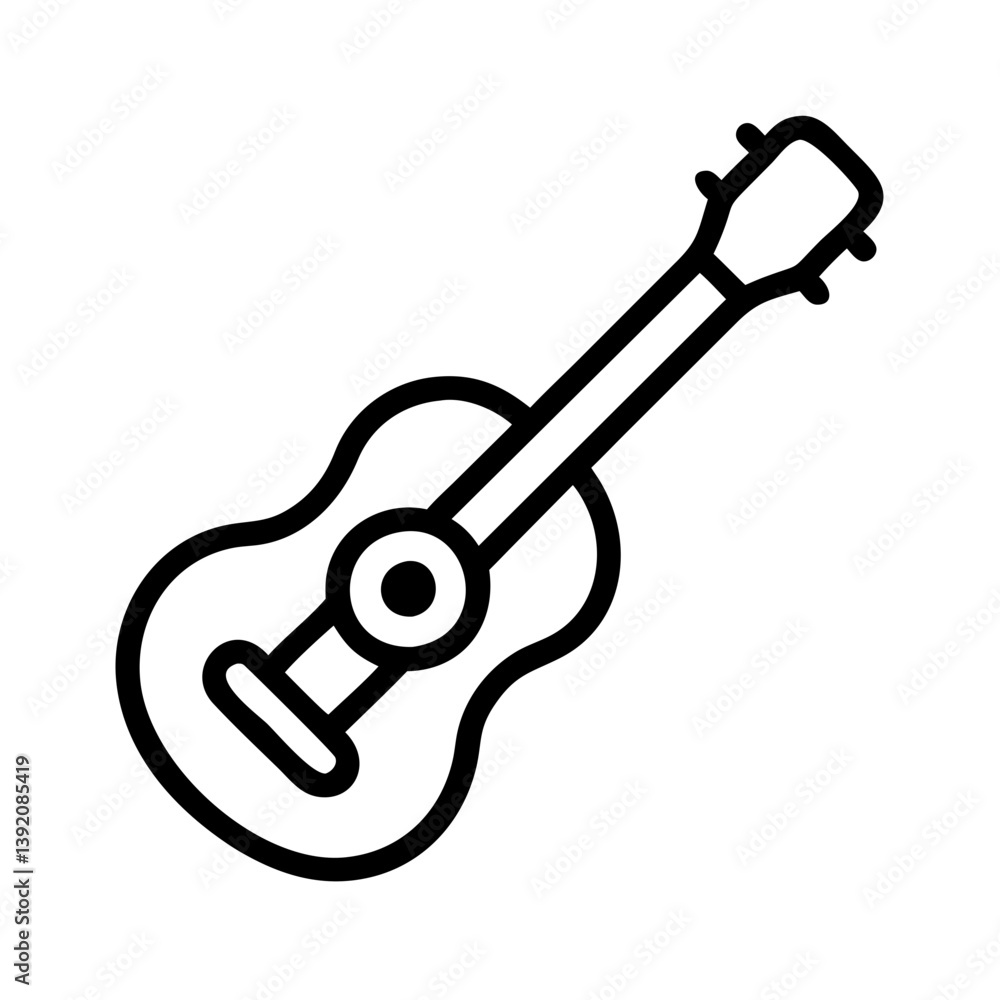 Acoustic guitar icon vector illustration perfect for music lessons and guitar related design projects needs Acoustic guitar icon vector illustration perfect for music lessons and guitar related design projects needs