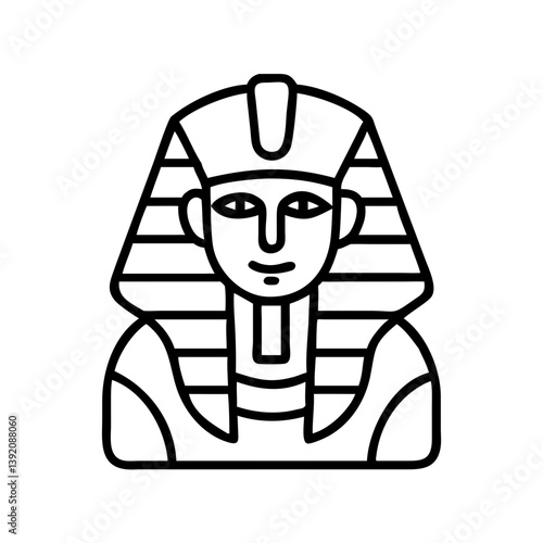 Ancient egyptian pharaoh vector illustration of tutankhamun king with traditional headdress and attire