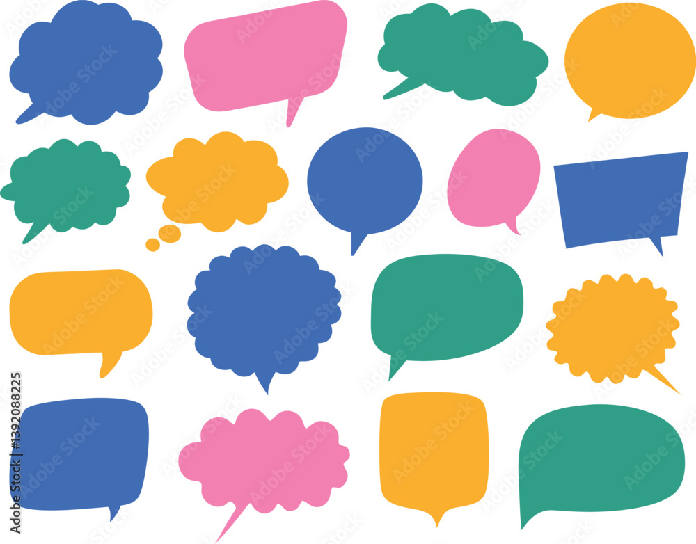 Collection of various speech bubbles and thought Bubbles for communication and design Collection of various speech bubbles and thought Bubbles for communication and design