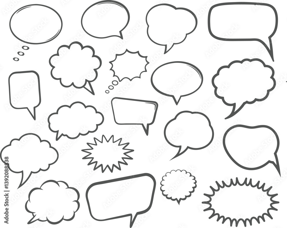 Collection of various speech bubbles and thought Bubbles for communication and design Collection of various speech bubbles and thought Bubbles for communication and design