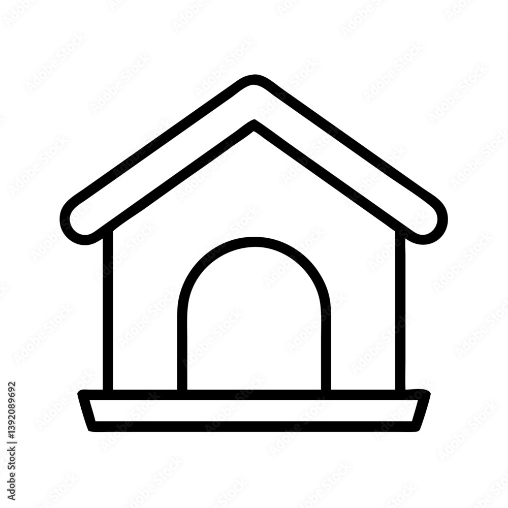 Dog house vector icon illustration, pet shelter outline drawing, kennel graphic for animal home design, simple art Dog house vector icon illustration, pet shelter outline drawing, kennel graphic for animal home design, simple art