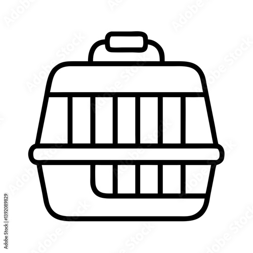 Pet carrier outline vector image for dog cat animal travel portable kennel crate airline approved transportation