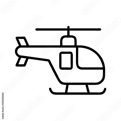Helicopter aviation transportation vehicle travel air transport rotorcraft flight machine icon graphic design
