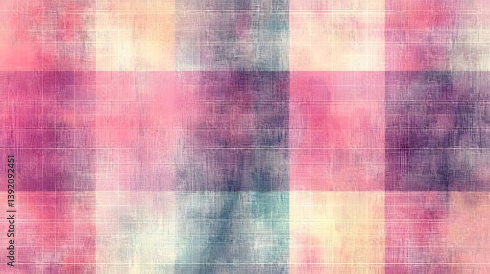A soft pastel pink purple and cream colored plaid pattern texture background ideal for textile design projects and website backgrounds offe a gentle and calming aesthetic. A soft pastel pink purple and cream colored plaid pattern texture background ideal for textile design projects and website backgrounds offe a gentle and calming aesthetic.
