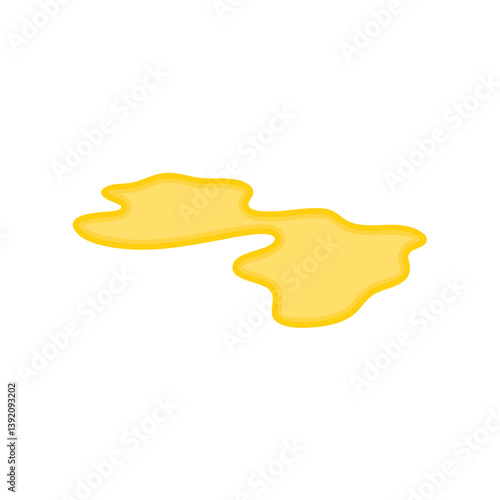 puddle of honey, urine or gasoline liquid. Vector illustration.