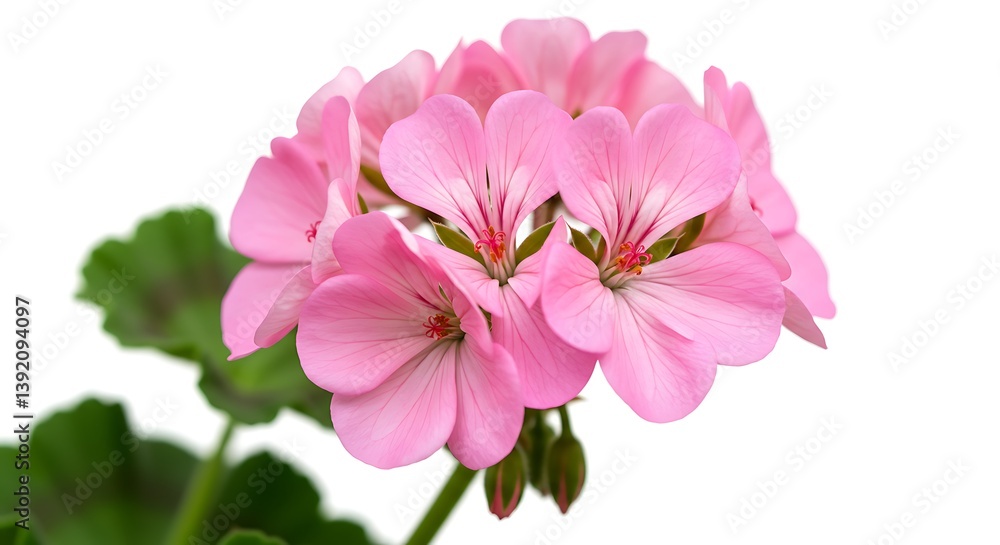 Fototapeta premium Delicate Pink Geranium Bloom AI Generated