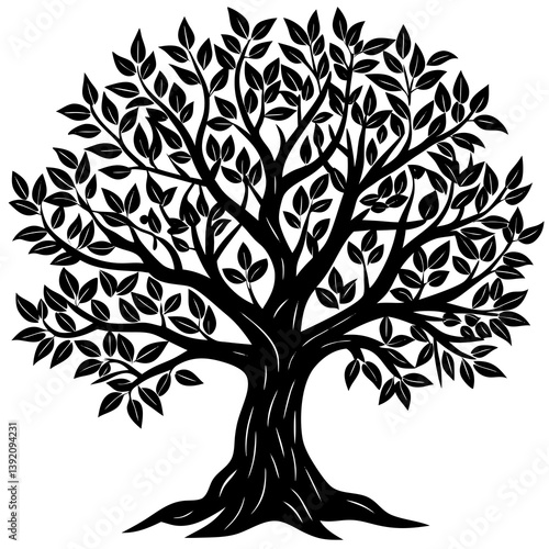 Olive tree silhouette