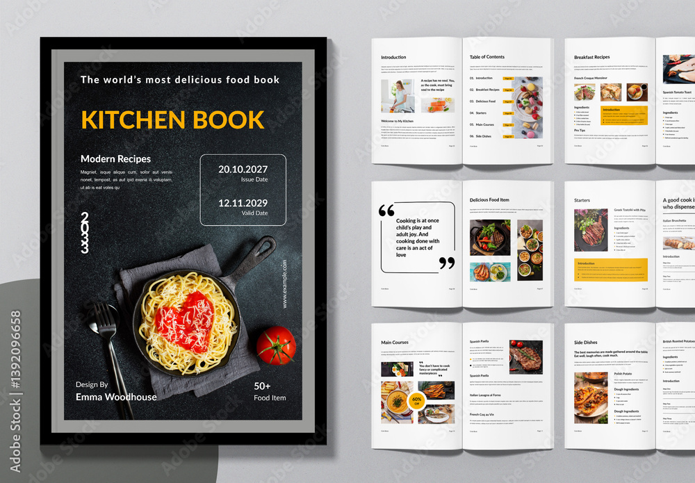 Cookbook Template Layout Stock Template | Adobe Stock