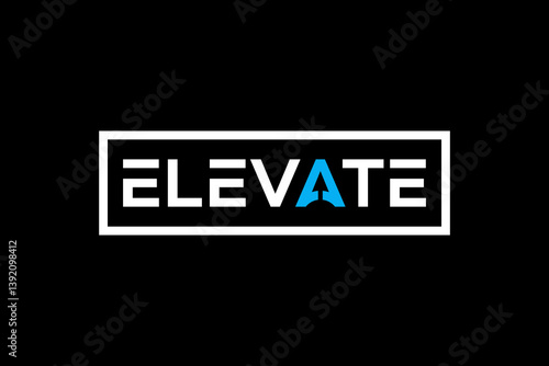 word of elevate . modern minimalist clean alphabet font. lowercase bold typography vector illustration design	
