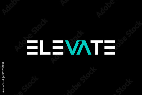 word of elevate . modern minimalist clean alphabet font. lowercase bold typography vector illustration design	
