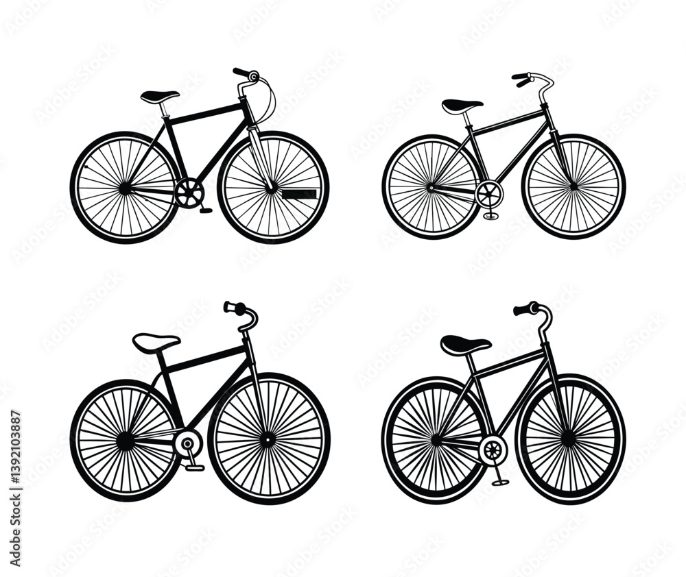 Obraz premium Bicycle silhouette vector of illustration