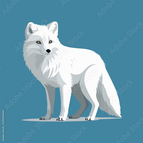 minimalist vector of polar fox animal