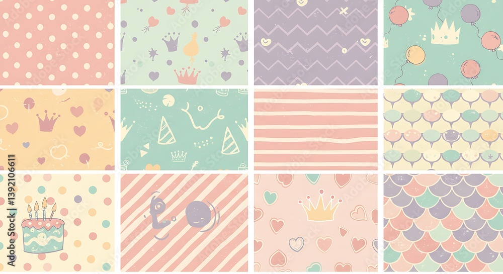 Whimsical Hand-Drawn Patterns: Pastel Dreams AI Generated Whimsical Hand-Drawn Patterns: Pastel Dreams AI Generated