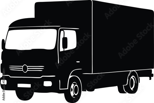 Cargo Delivery Truck isolated on white background. 3D render 