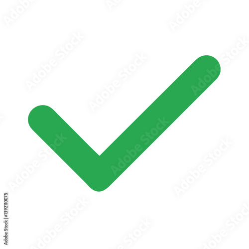 Simple green checkmark on white background