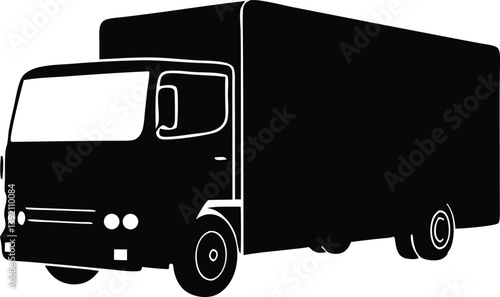 Cargo Delivery Truck isolated on white background. 3D render 
