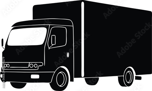 Cargo Delivery Truck isolated on white background. 3D render 