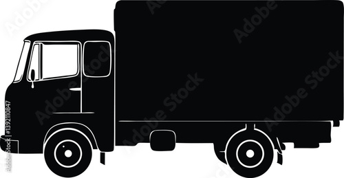 Cargo Delivery Truck isolated on white background. 3D render 