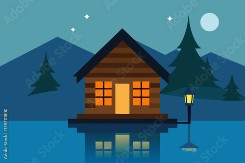 house in the night